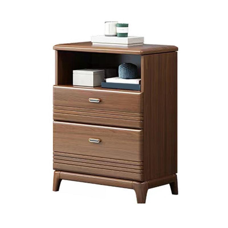 Mid-Century Modern Chest with 1 Shelf and Drawers and Legs in Walnut 2 Clearhalo 'Cabinets & Chests' 'cabinets_chests' 'furn' 'furn_cabinets_chests' 'Furniture' 'Living Room Furniture' 5980921