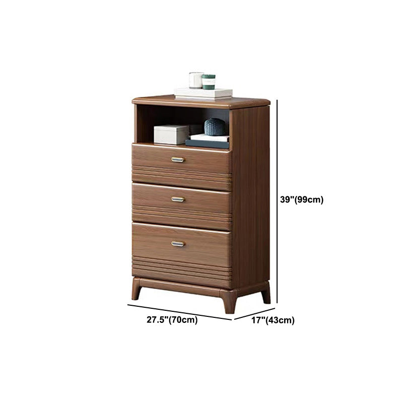 Mid-Century Modern Chest with 1 Shelf and Drawers and Legs in Walnut Clearhalo 'Cabinets & Chests' 'cabinets_chests' 'furn' 'furn_cabinets_chests' 'Furniture' 'Living Room Furniture' 5980929