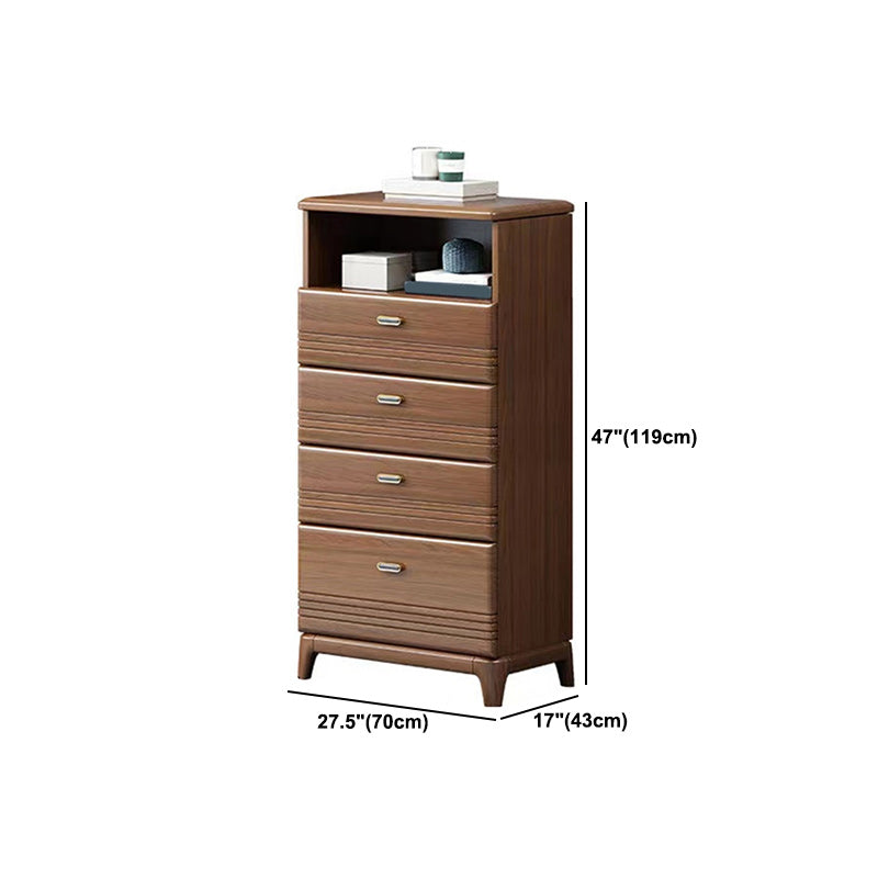 Mid-Century Modern Chest with 1 Shelf and Drawers and Legs in Walnut Clearhalo 'Cabinets & Chests' 'cabinets_chests' 'furn' 'furn_cabinets_chests' 'Furniture' 'Living Room Furniture' 5980930