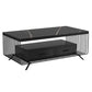 Rectangular Stone 4 Legs Coffee Cocktail Table with 2 Drawers Black Black Clearhalo 'Coffee & Accent Tables' 'Coffee Tables' 'coffee_tables' 'furn' 'furn_coffee_tables' 'Furniture' 'Living Room Furniture' 5981015
