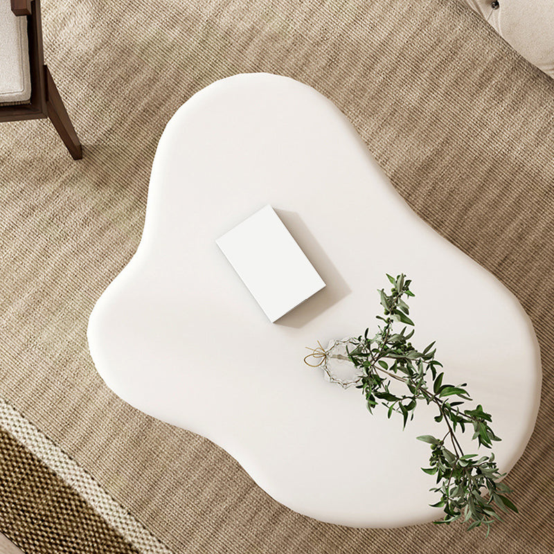 Scandinavian Coffee Table 4 Legs & Free form Wooden in White Clearhalo 'Coffee & Accent Tables' 'Coffee Tables' 'coffee_tables' 'furn' 'furn_coffee_tables' 'Furniture' 'Living Room Furniture' 5981035