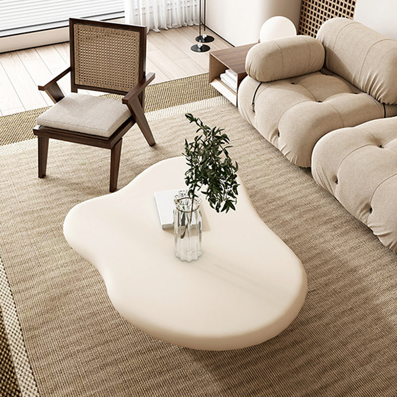 Scandinavian Coffee Table 4 Legs & Free form Wooden in White Clearhalo 'Coffee & Accent Tables' 'Coffee Tables' 'coffee_tables' 'furn' 'furn_coffee_tables' 'Furniture' 'Living Room Furniture' 5981043