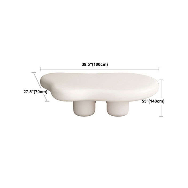 Scandinavian Coffee Table 4 Legs & Free form Wooden in White Clearhalo 'Coffee & Accent Tables' 'Coffee Tables' 'coffee_tables' 'furn' 'furn_coffee_tables' 'Furniture' 'Living Room Furniture' 5981047