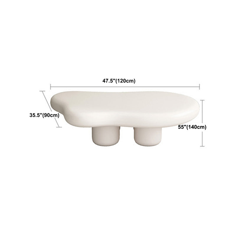 Scandinavian Coffee Table 4 Legs & Free form Wooden in White Clearhalo 'Coffee & Accent Tables' 'Coffee Tables' 'coffee_tables' 'furn' 'furn_coffee_tables' 'Furniture' 'Living Room Furniture' 5981048
