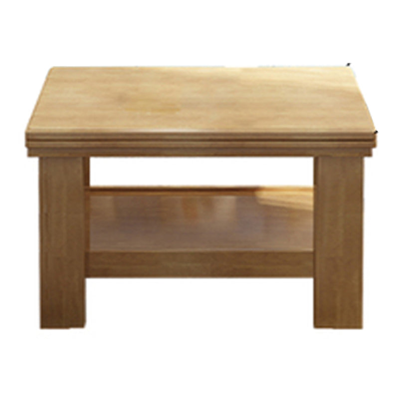 Legno massiccio scandinavo 4 gambe tavolo da cocktail caffè con scaffali/cassetti