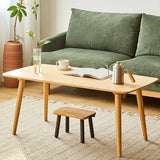 Nordic Simple 1 Single Coffee Table Rectangular Bamboo 4 Legs Cocktail Table
