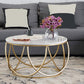 Contemporary Coffee Table Round Metal Frame Base Cocktail Table Clearhalo 'Coffee & Accent Tables' 'Coffee Tables' 'coffee_tables' 'furn' 'furn_coffee_tables' 'Furniture' 'Living Room Furniture' 5981141