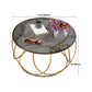 Contemporary Coffee Table Round Metal Frame Base Cocktail Table Clearhalo 'Coffee & Accent Tables' 'Coffee Tables' 'coffee_tables' 'furn' 'furn_coffee_tables' 'Furniture' 'Living Room Furniture' 5981148