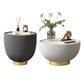 Stone Round Coffee Table Glam Pedestal Coffee Cocktail Table Set 27.5"L x 27.5"W x14.5"H + 18"L x 18"W x 18"H Clearhalo 'Coffee & Accent Tables' 'Coffee Tables' 'coffee_tables' 'furn' 'furn_coffee_tables' 'Furniture' 'Living Room Furniture' 5981150