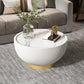 Stone Round Coffee Table Glam Pedestal Coffee Cocktail Table Set Clearhalo 'Coffee & Accent Tables' 'Coffee Tables' 'coffee_tables' 'furn' 'furn_coffee_tables' 'Furniture' 'Living Room Furniture' 5981154