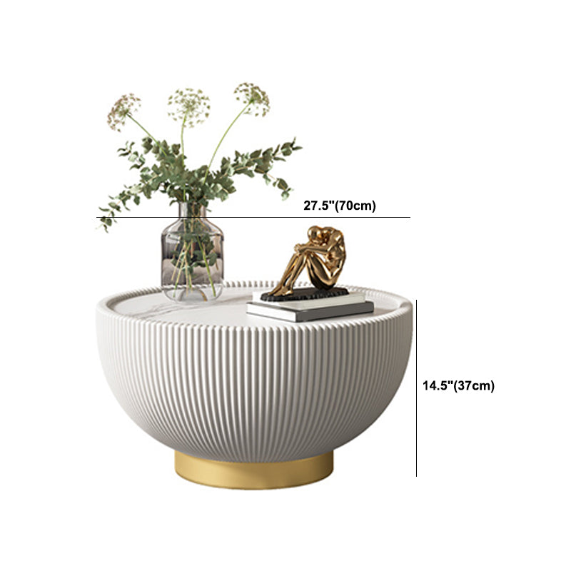 Stone Round Coffee Table Glam Pedestal Coffee Cocktail Table Set Clearhalo 'Coffee & Accent Tables' 'Coffee Tables' 'coffee_tables' 'furn' 'furn_coffee_tables' 'Furniture' 'Living Room Furniture' 5981163