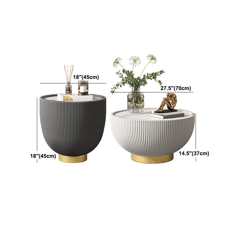 Stone Round Coffee Table Glam Pedestal Coffee Cocktail Table Set Clearhalo 'Coffee & Accent Tables' 'Coffee Tables' 'coffee_tables' 'furn' 'furn_coffee_tables' 'Furniture' 'Living Room Furniture' 5981164
