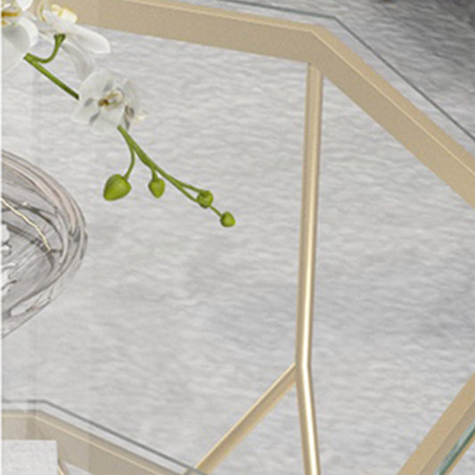 Modern Frame Coffee Table Glass Top Cocktail Table 17.71 Inch High Clearhalo 'Coffee & Accent Tables' 'Coffee Tables' 'coffee_tables' 'furn' 'furn_coffee_tables' 'Furniture' 'Living Room Furniture' 5981193