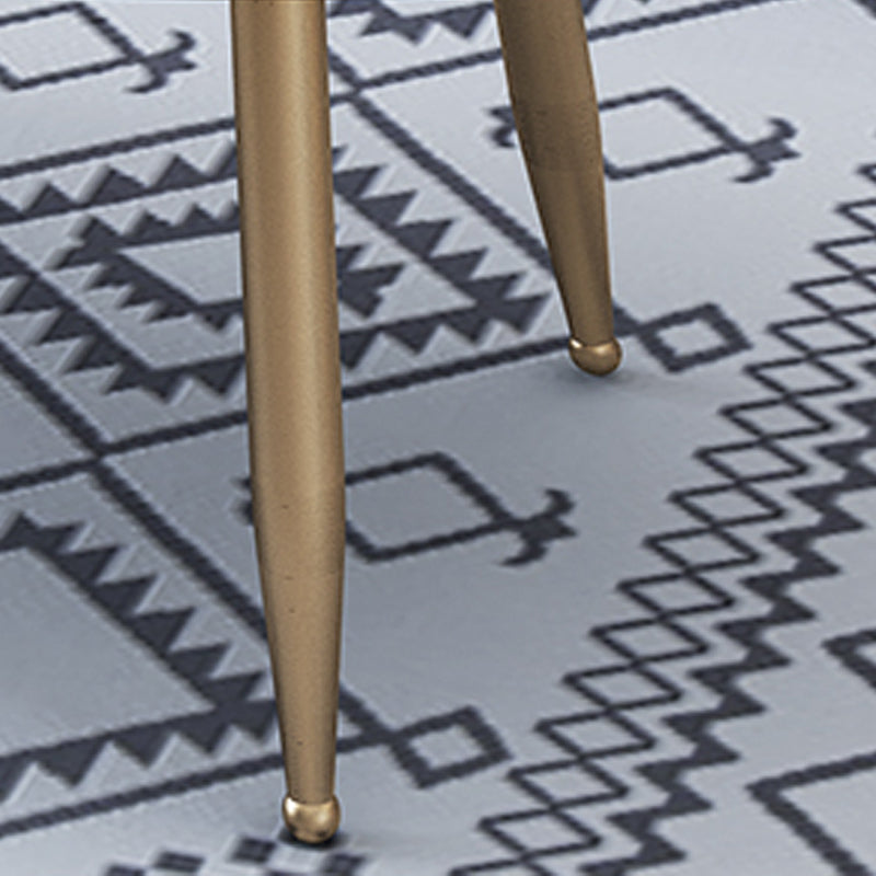 Tavolino da caffè top in pietra ovale con 4 gambe metalliche singolo tavolino