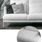 Black/White 3-seat Fabric Sofa Square Arm Sofa with Bolster Pillows