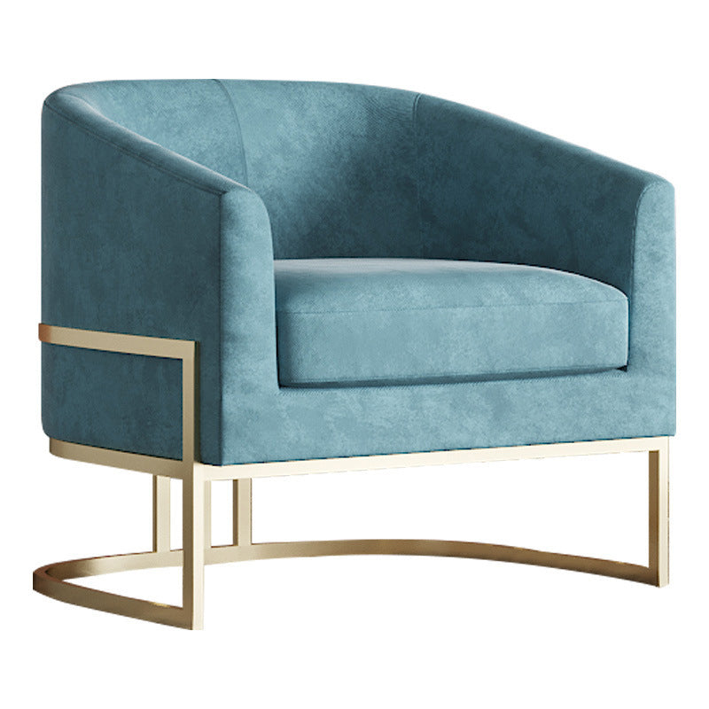 Blue Tuxedo Arm Sofa Contemporary Velvet Sofa with Metal Frame