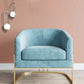 Blue Tuxedo Arm Sofa Contemporary Velvet Sofa with Metal Frame