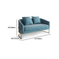 Blue Tuxedo Arm Sofa Contemporary Velvet Sofa with Metal Frame