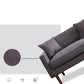 Fabric Slipcovered Sofa Dark Grey Square Arm Sofa with 3 Pillows