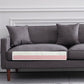Fabric Slipcovered Sofa Dark Grey Square Arm Sofa with 3 Pillows