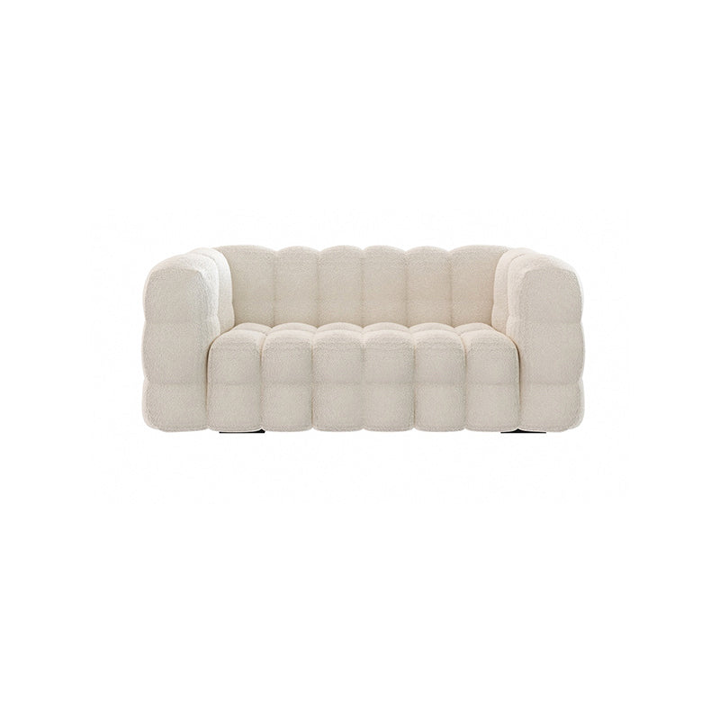 White Biscuit Back Sofa Stain Resistant Modern Tuxedo Arm Sofa 70.9"L x 39.4"W x 29.5"H Clearhalo 'furn' 'furn_sofas' 'Furniture' 'Living Room Furniture' 'Sofa' 'sofas' 5981276