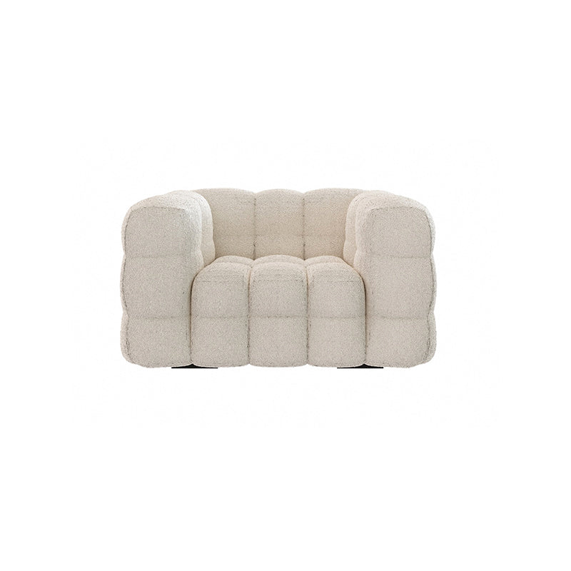 White Biscuit Back Sofa Stain Resistant Modern Tuxedo Arm Sofa 47"L x 39"W x 30"H Clearhalo 'furn' 'furn_sofas' 'Furniture' 'Living Room Furniture' 'Sofa' 'sofas' 5981282