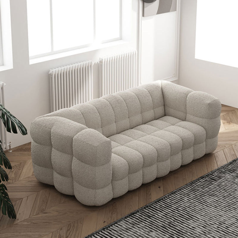 White Biscuit Back Sofa Stain Resistant Modern Tuxedo Arm Sofa Clearhalo 'furn' 'furn_sofas' 'Furniture' 'Living Room Furniture' 'Sofa' 'sofas' 5981285