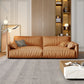 Orange Pillow Top Arm Sofa Modern 2/3/4-seater Faux Leather Sofa