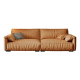 Orange Pillow Top Arm Sofa Modern 2/3/4-seater Faux Leather Sofa