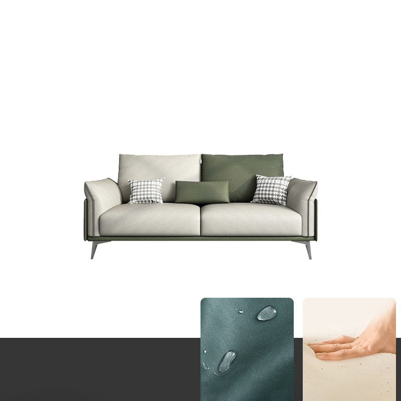 Contemporary Color Block Sofa Stain Resistant Flared Arm Sofa