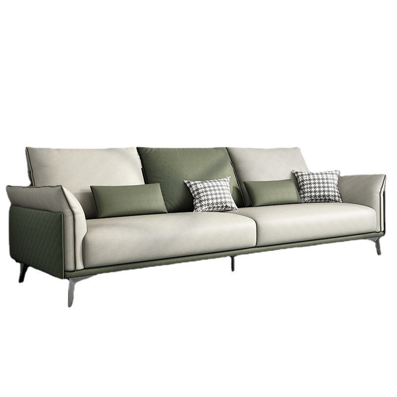 Contemporary Color Block Sofa Stain Resistant Flared Arm Sofa