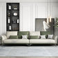 Contemporary Color Block Sofa Stain Resistant Flared Arm Sofa