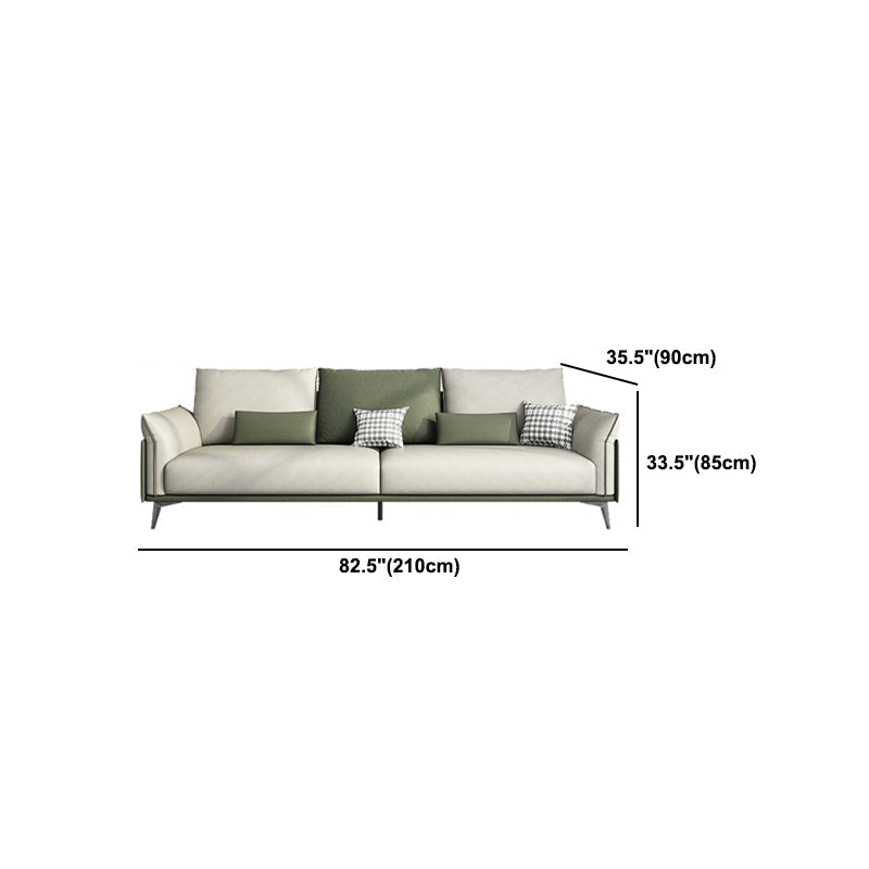 Contemporary Color Block Sofa Stain Resistant Flared Arm Sofa