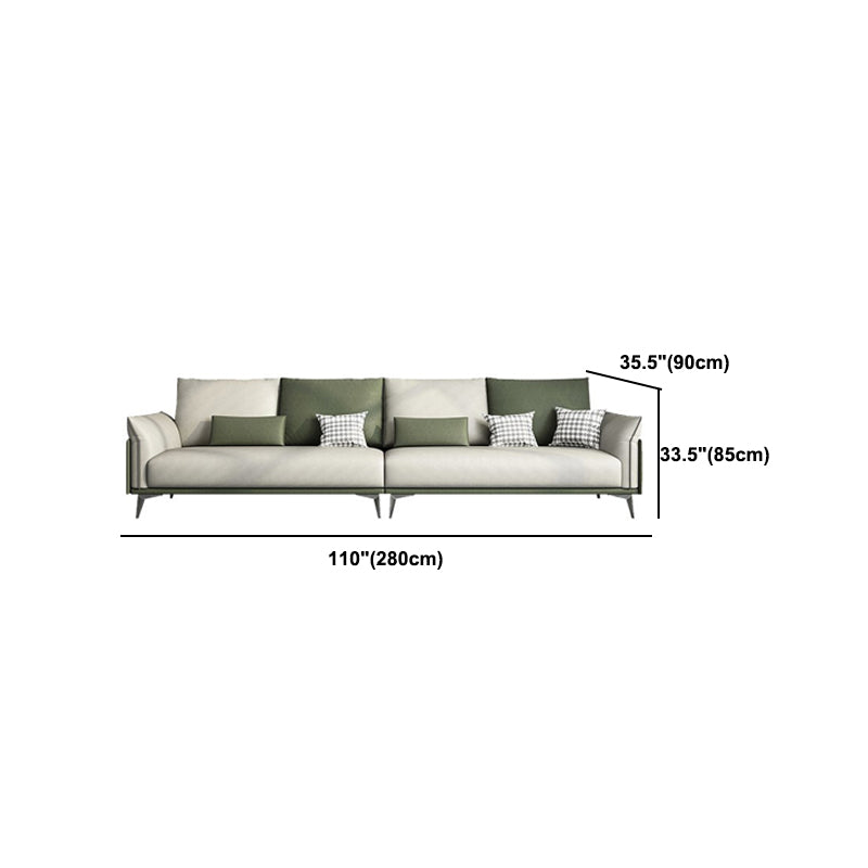 Contemporary Color Block Sofa Stain Resistant Flared Arm Sofa