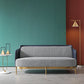 Modern Swallow Gird Sofa Fabric and Leather Sloped Arm Sofa in Blue