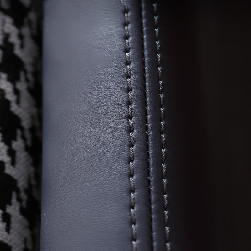 Modern Swallow Gird Sofa Fabric and Leather Sloped Arm Sofa in Blue