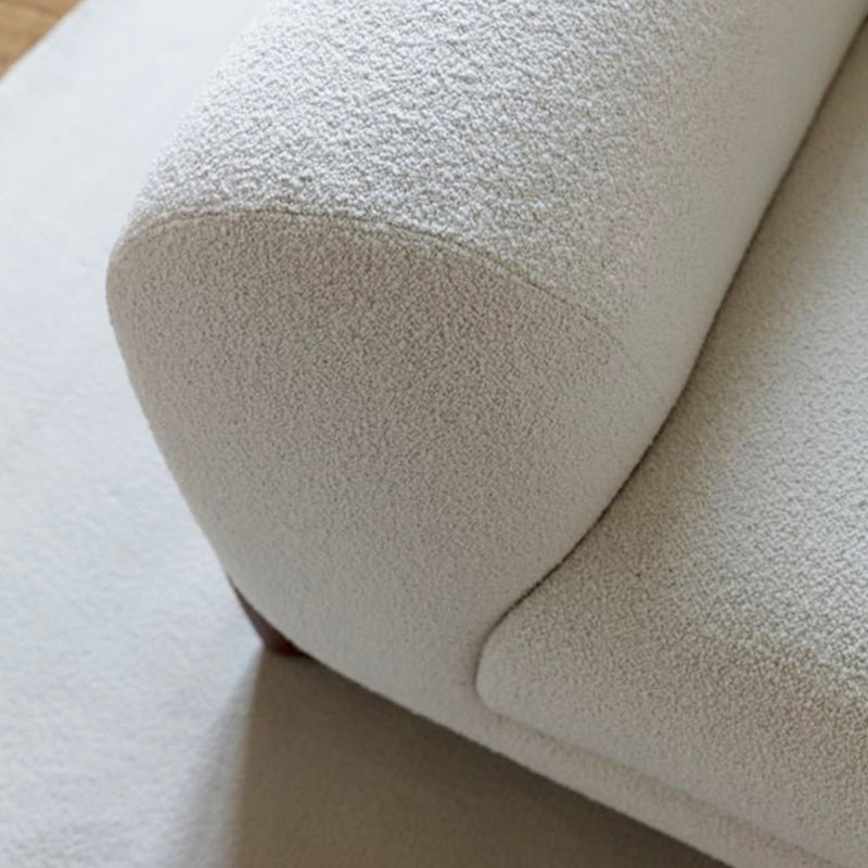 Weißer Smoking -Arm -Sofa modern 27,16 "hohes Sofa mit Holzakzenten