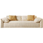 Ivory Faux Leather Sofa Wear-resistant Sewn Pillow Back Sofa Clearhalo 'furn' 'furn_sofas' 'Furniture' 'Living Room Furniture' 'Sofa' 'sofas' 5981405