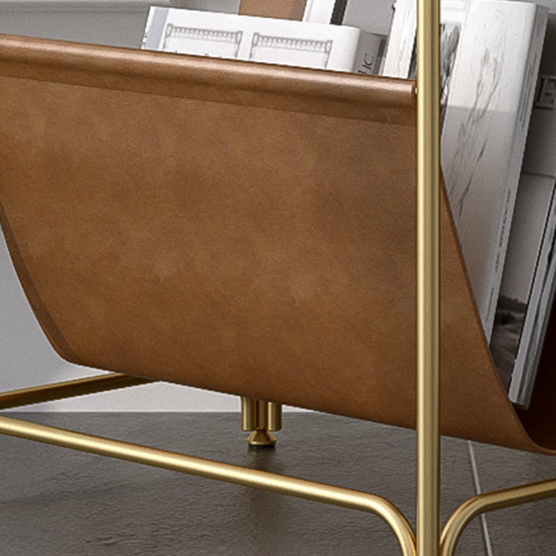 Rectangle Wood Top Side Table Iron Frame End Table with Magazine Holder Clearhalo 'Coffee & Accent Tables' 'End & Side Tables' 'end_side_tables' 'furn' 'furn_end_side_tables' 'Furniture' 'Living Room Furniture' 5981423