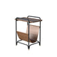 Rectangle Wood Top Side Table Iron Frame End Table with Magazine Holder 27.5"L x14"W x 24"H Black 1 Clearhalo 'Coffee & Accent Tables' 'End & Side Tables' 'end_side_tables' 'furn' 'furn_end_side_tables' 'Furniture' 'Living Room Furniture' 5981427