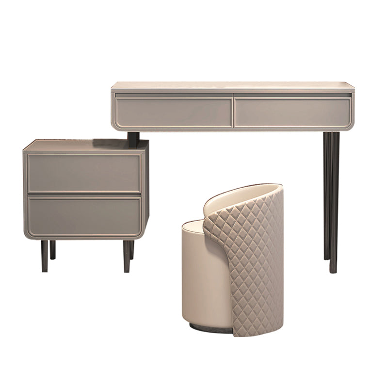 Minimalist Stone Top Vanity Table Modern Makeup Counter with 4 Drawers Clearhalo 'Bedroom Furniture' 'furn' 'furn_makeup_vanities' 'Furniture' 'Makeup Vanities' 'makeup_vanities' 5981455