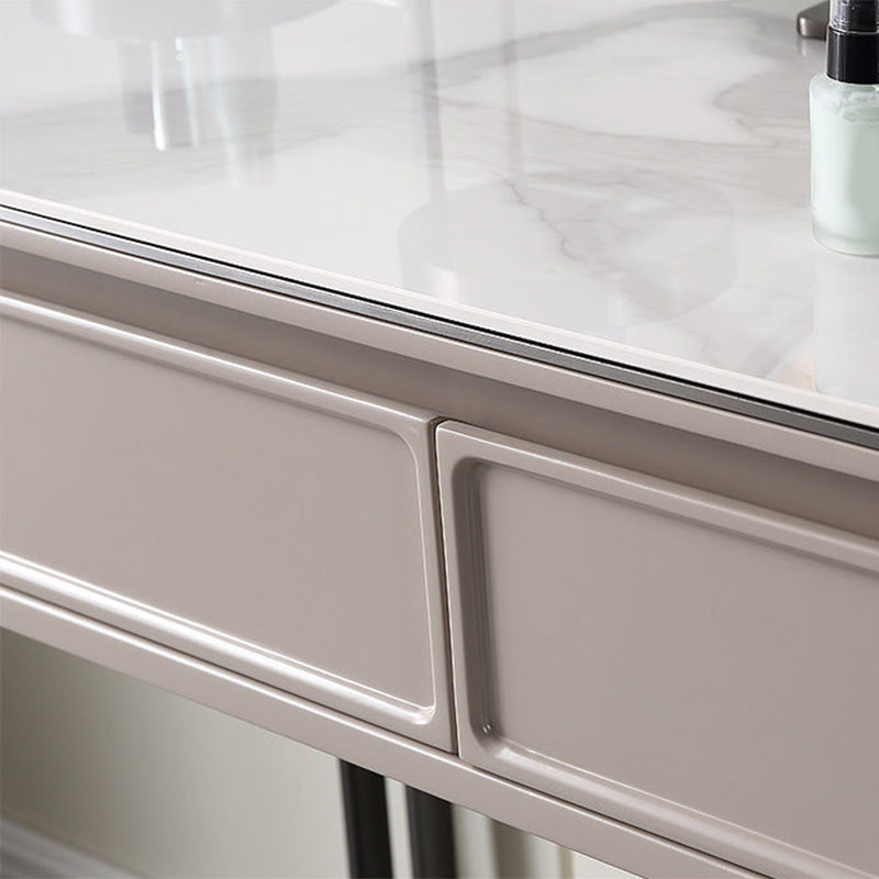 Minimalist Stone Top Vanity Table Modern Makeup Counter with 4 Drawers Clearhalo 'Bedroom Furniture' 'furn' 'furn_makeup_vanities' 'Furniture' 'Makeup Vanities' 'makeup_vanities' 5981459