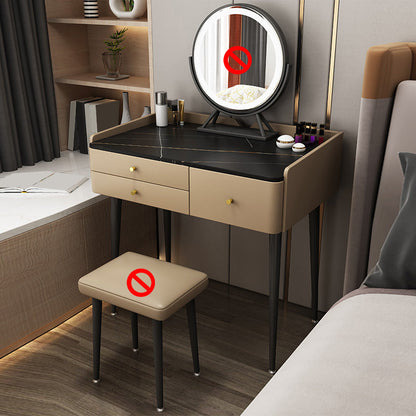 3-Drawer Modern Stone Eitelkeit Make-up-Schminktisch mit Stuhl