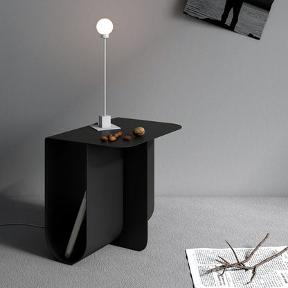 Metal Rectangle Top Side Table 14.96" Tall Abstract Base End Table with Storage Black 1 Clearhalo 'Coffee & Accent Tables' 'End & Side Tables' 'end_side_tables' 'furn' 'furn_end_side_tables' 'Furniture' 'Living Room Furniture' 5981588