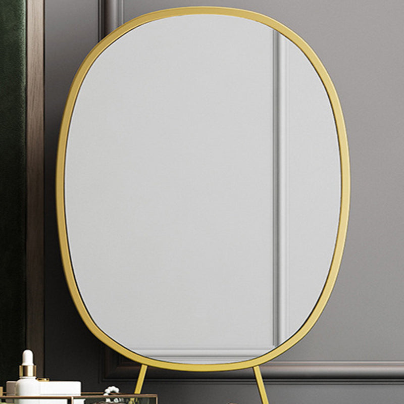 Genuine Leather Vanity Table Set Glam 30. 7" H Makeup Dressing Table with 3 Drawers