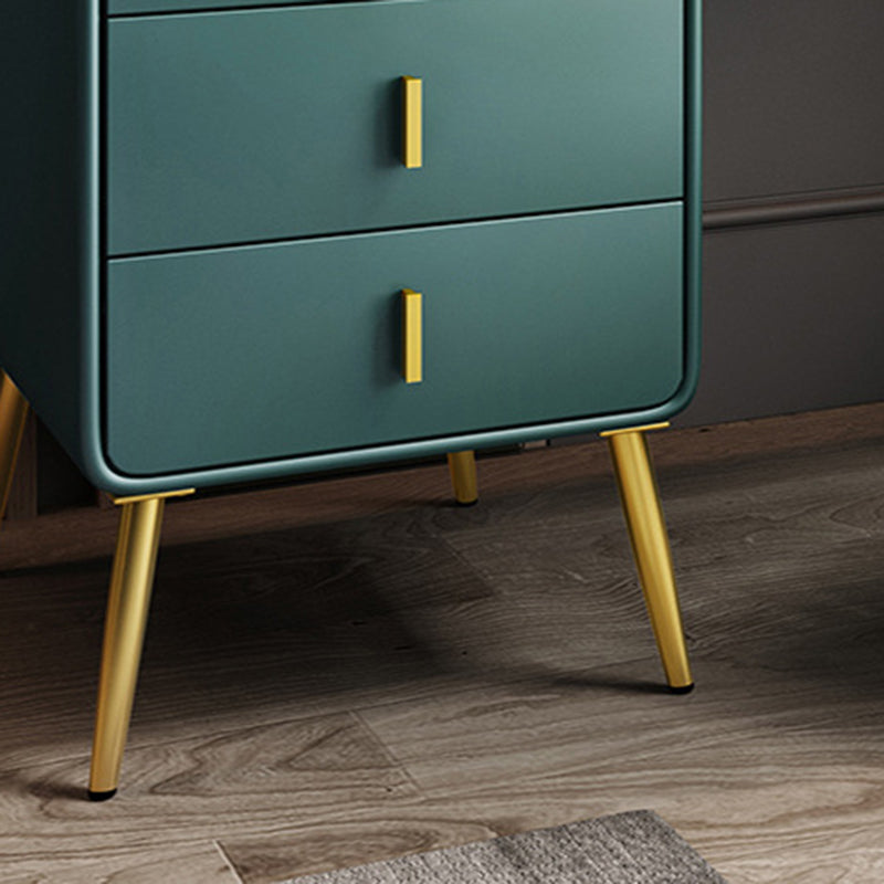 Genuine Leather Vanity Table Set Glam 30. 7" H Makeup Dressing Table with 3 Drawers