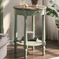 Wooden Round Top Side Table 27.16" Tall 4 Legs End Table with Storage