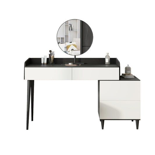 Black Stone Top Vanity Table Set Modern Simple Drawers in Included Makeup Dressing Table Clearhalo 'Bedroom Furniture' 'furn' 'furn_makeup_vanities' 'Furniture' 'Makeup Vanities' 'makeup_vanities' 5981708