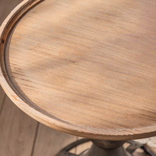 Tavolino in legno rotondo in legno di campagna francese tavolino.