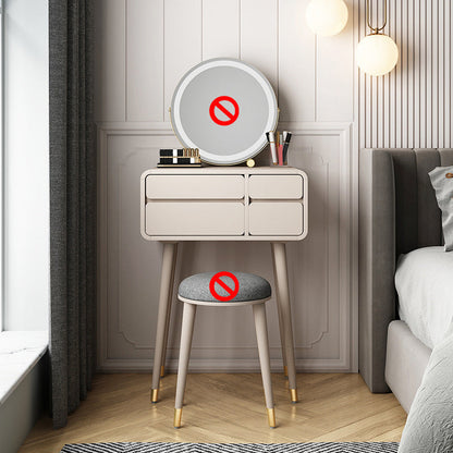 Contemporary Wooden Vanity Set with Stool for Living Room - 31.5" High